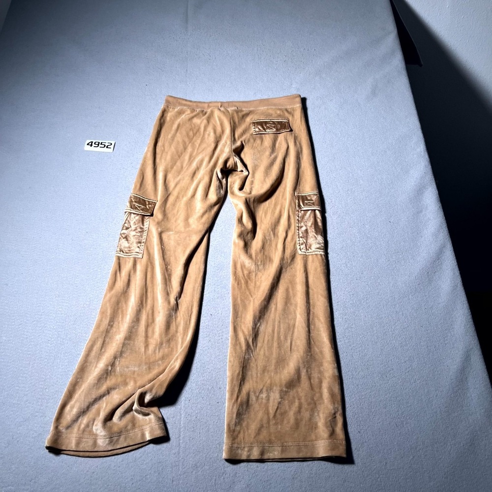 BCBGMaxazria Velvet Wide Leg Pants Womens Medium Brown Drawstring Streetwear - Picture 7 of 7